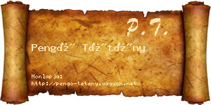 Pengő Tétény névjegykártya